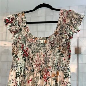 Floral Ruffle Sleeve Dress